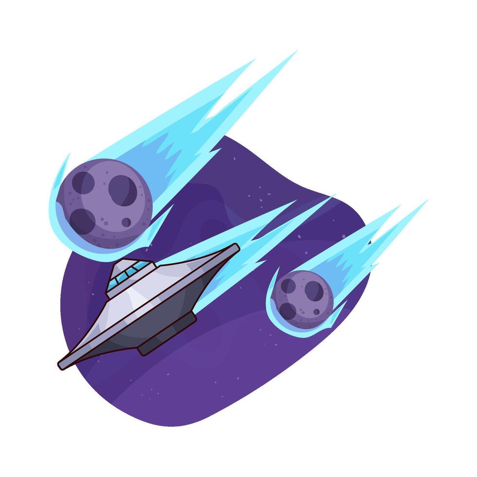 UFOs and Meteors illustration vector