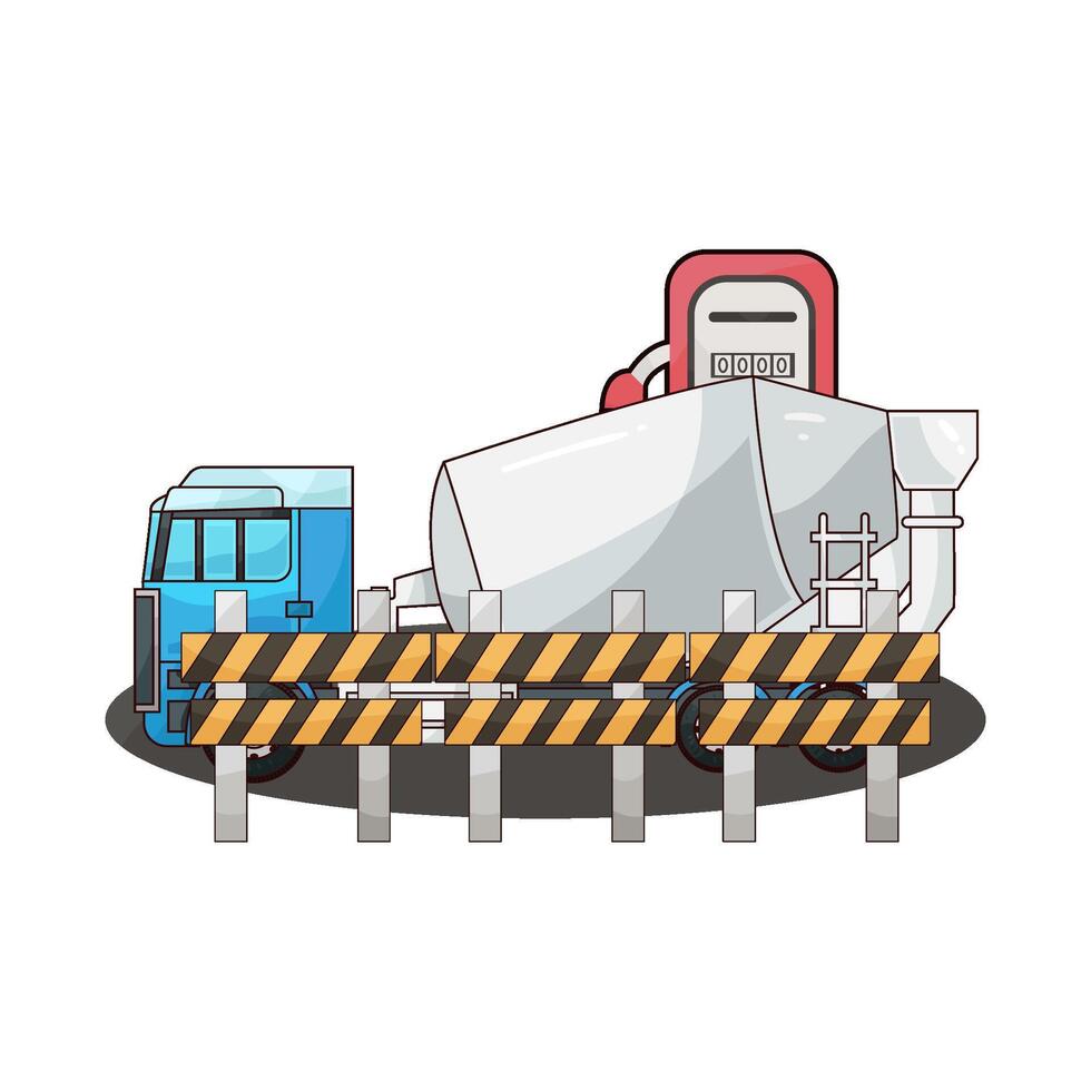 Concrete Truck in Action illustration vector