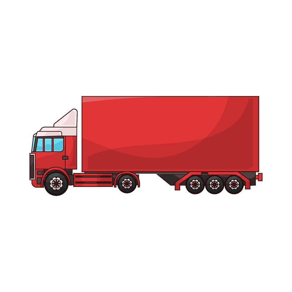 illustration of Container Truck on the Way vector