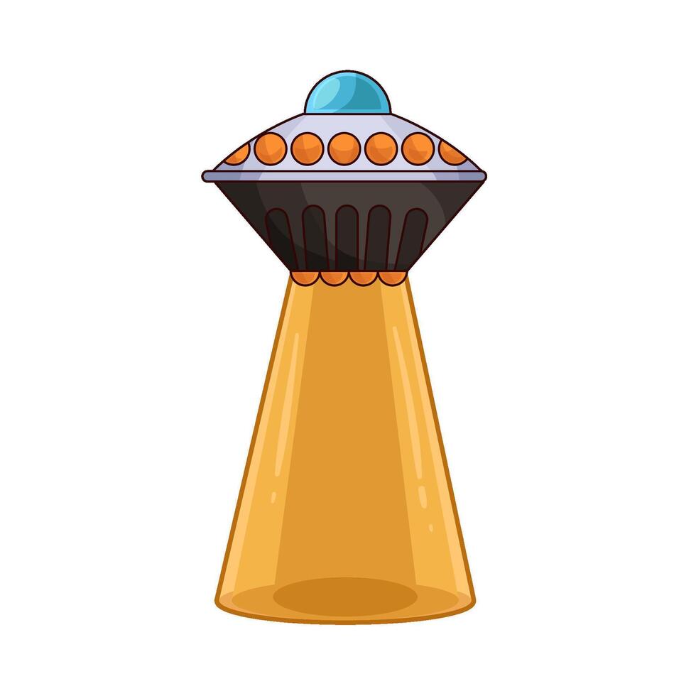 UFO emits light illustration vector