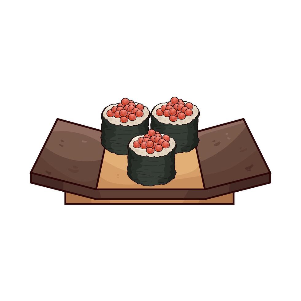 illustration of Fresh Delicious salmon roe Sushi vector