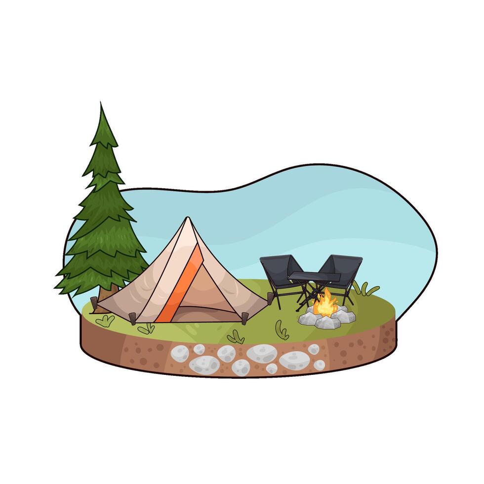 Forest Tent Cozy Retreat vector