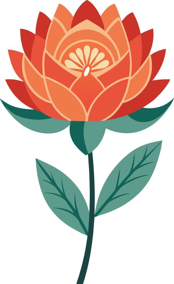 Modern abstract folk boho single isolated flowers Design vector