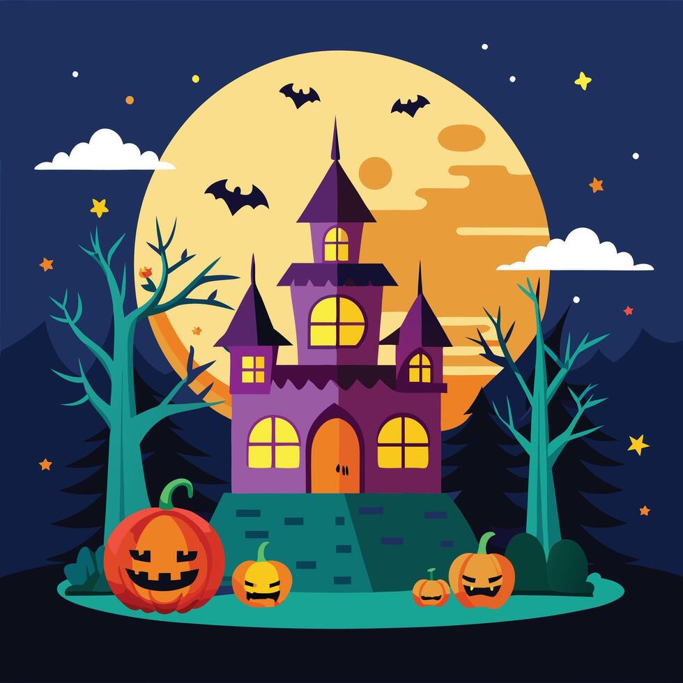 Halloween Background Template Design vector