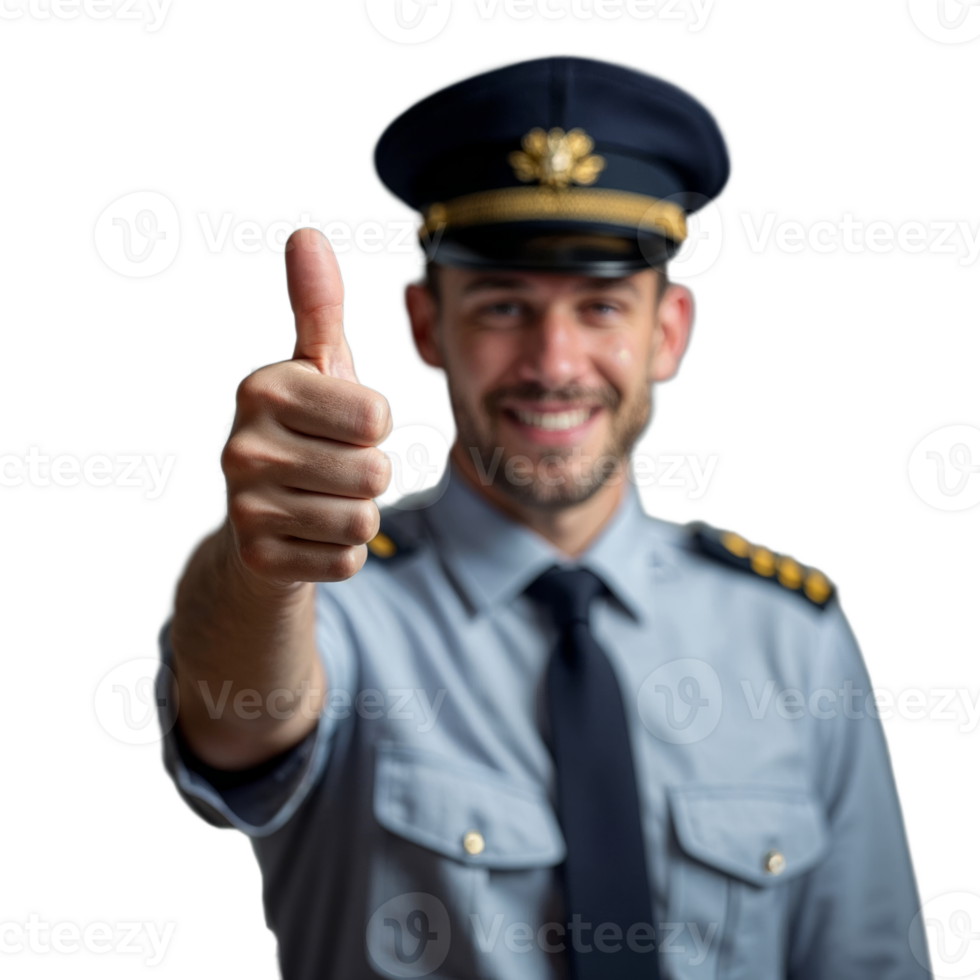 A pilot gives a thumbs up, smiling directly at the camera png