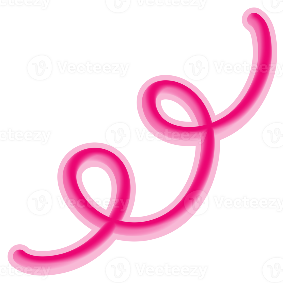 Pink Abstract Curly Curvy Line png