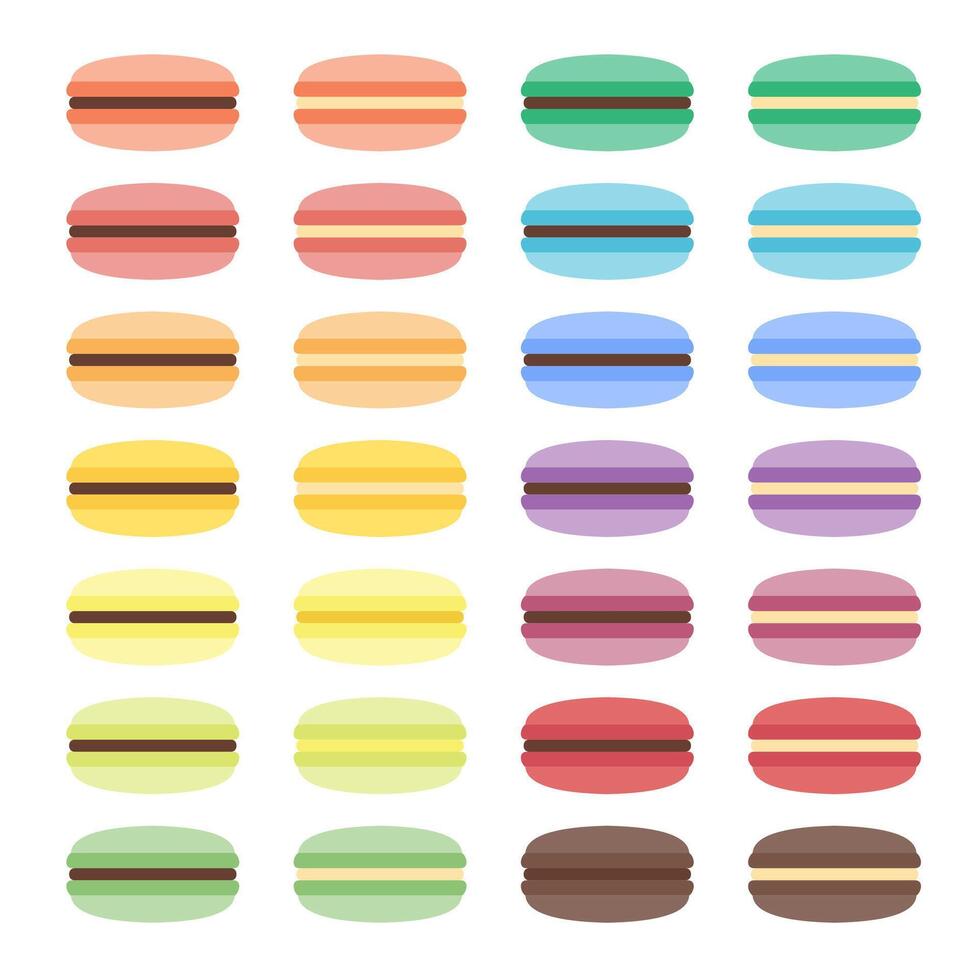 Set of sweet macarons vector