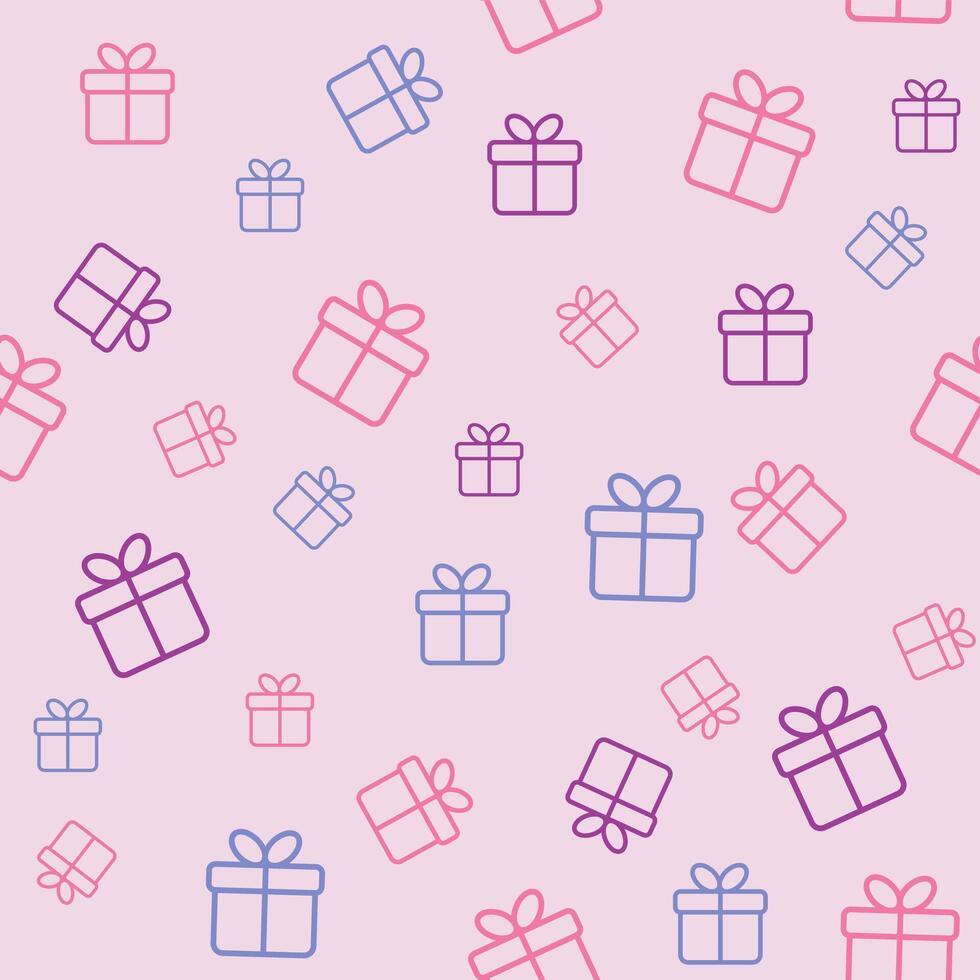 Seamless funny pattern with gift boxes. Wrapping or background vector