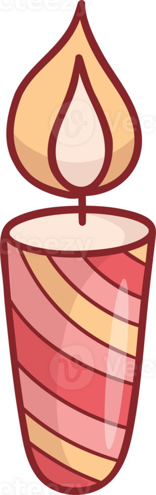 Holiday striped decoration Candle png