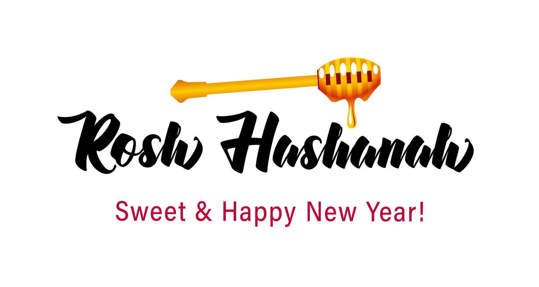 Rosh Hashanah Happy New Yew Israel horizontal banner. Postcard design vector