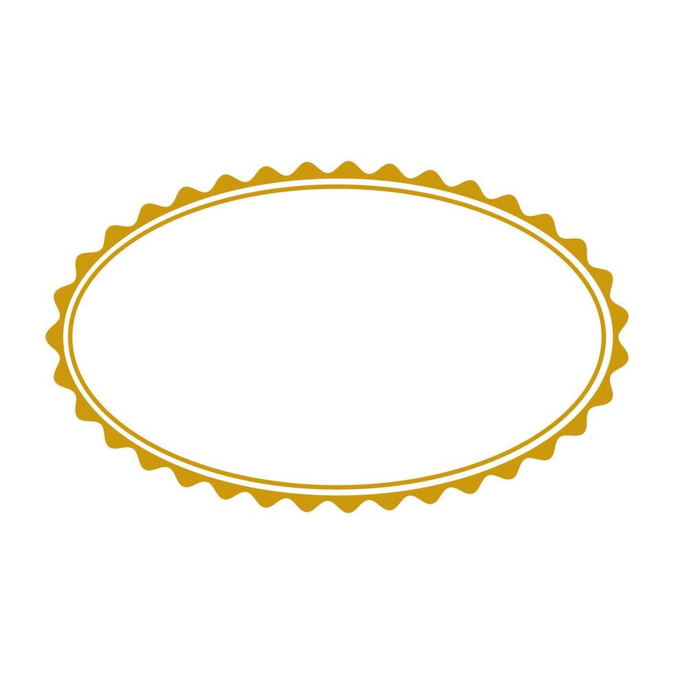 Horizontal Oval Golden Empty Frame vector