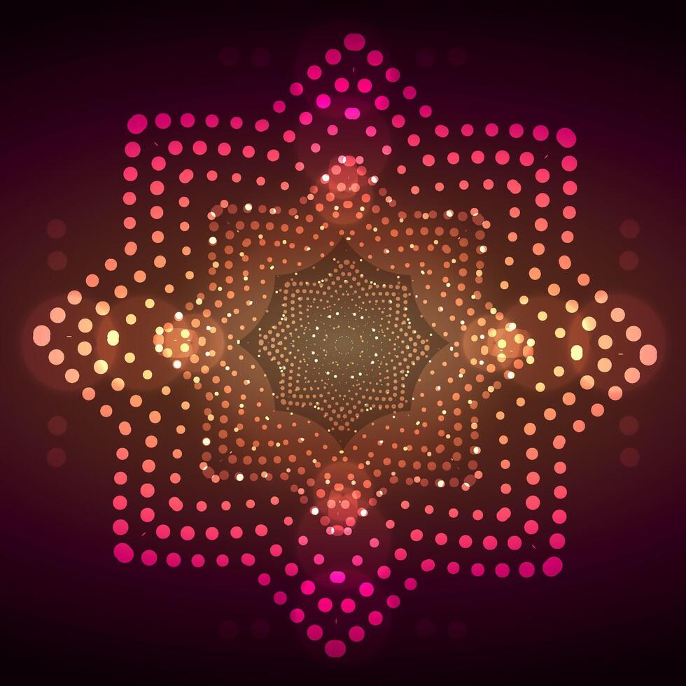 Abstract Neon Flower Illustration vector