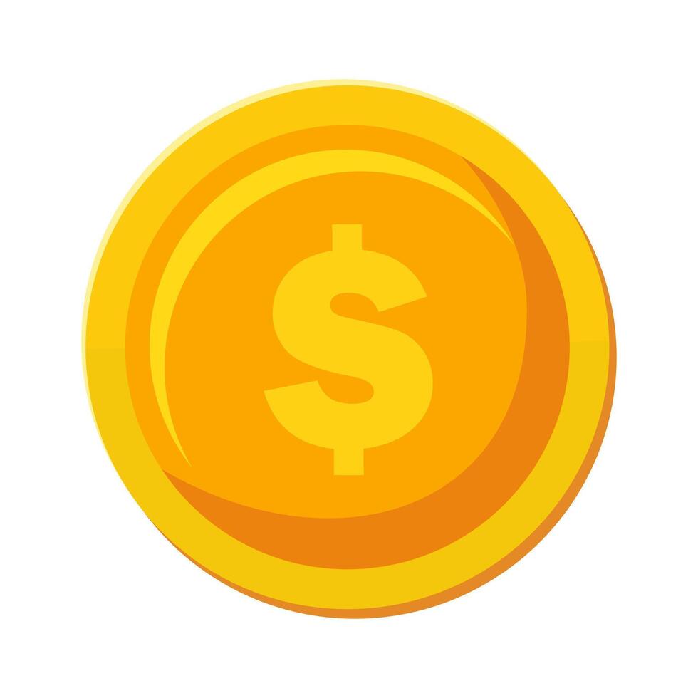 Golden Dollar Coin Icon vector