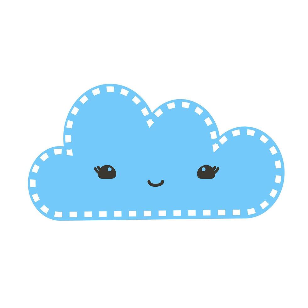 Kawaii Cartoon Happy Cloud Character Icon vector