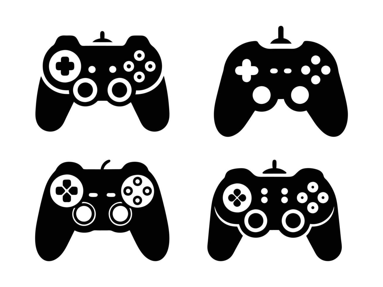 Game controller silhouette, game console vector