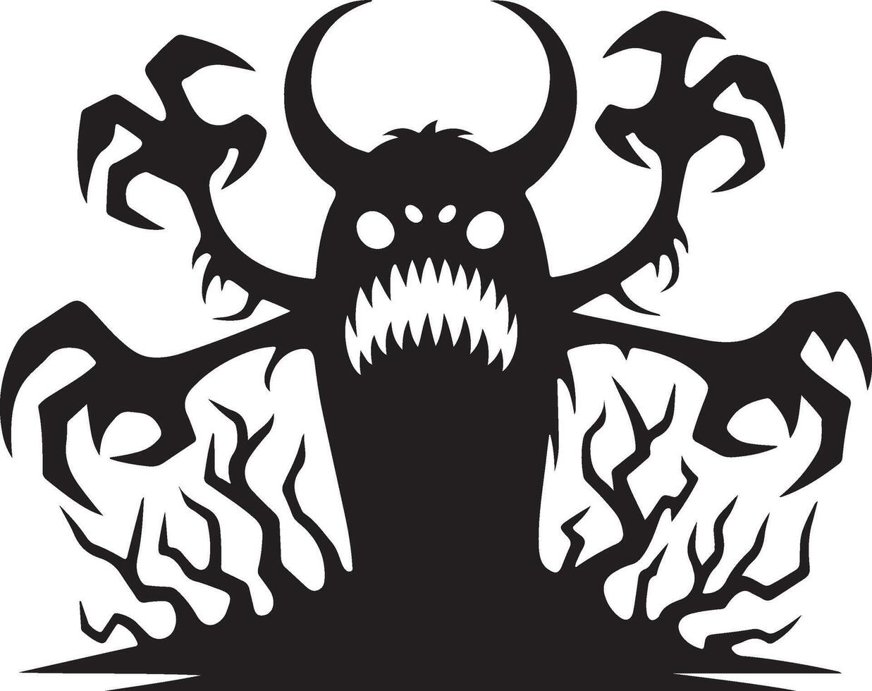 A Halloween monster silhouette with a white background vector