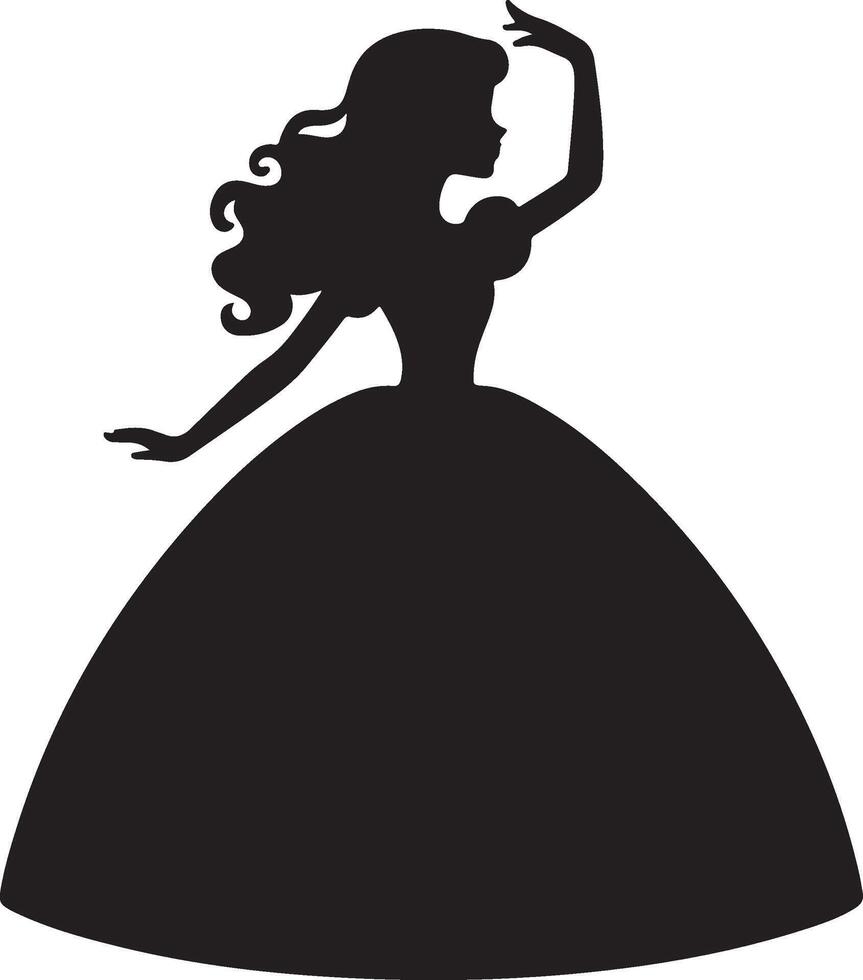 Little Girl Princess Silhouette design vector