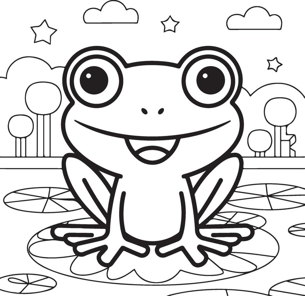 Frog line art design design vector