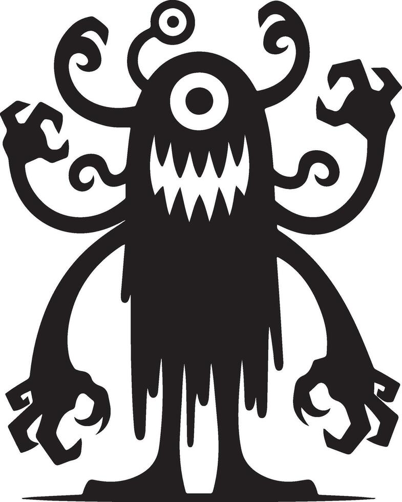 A Halloween monster silhouette with a white background vector
