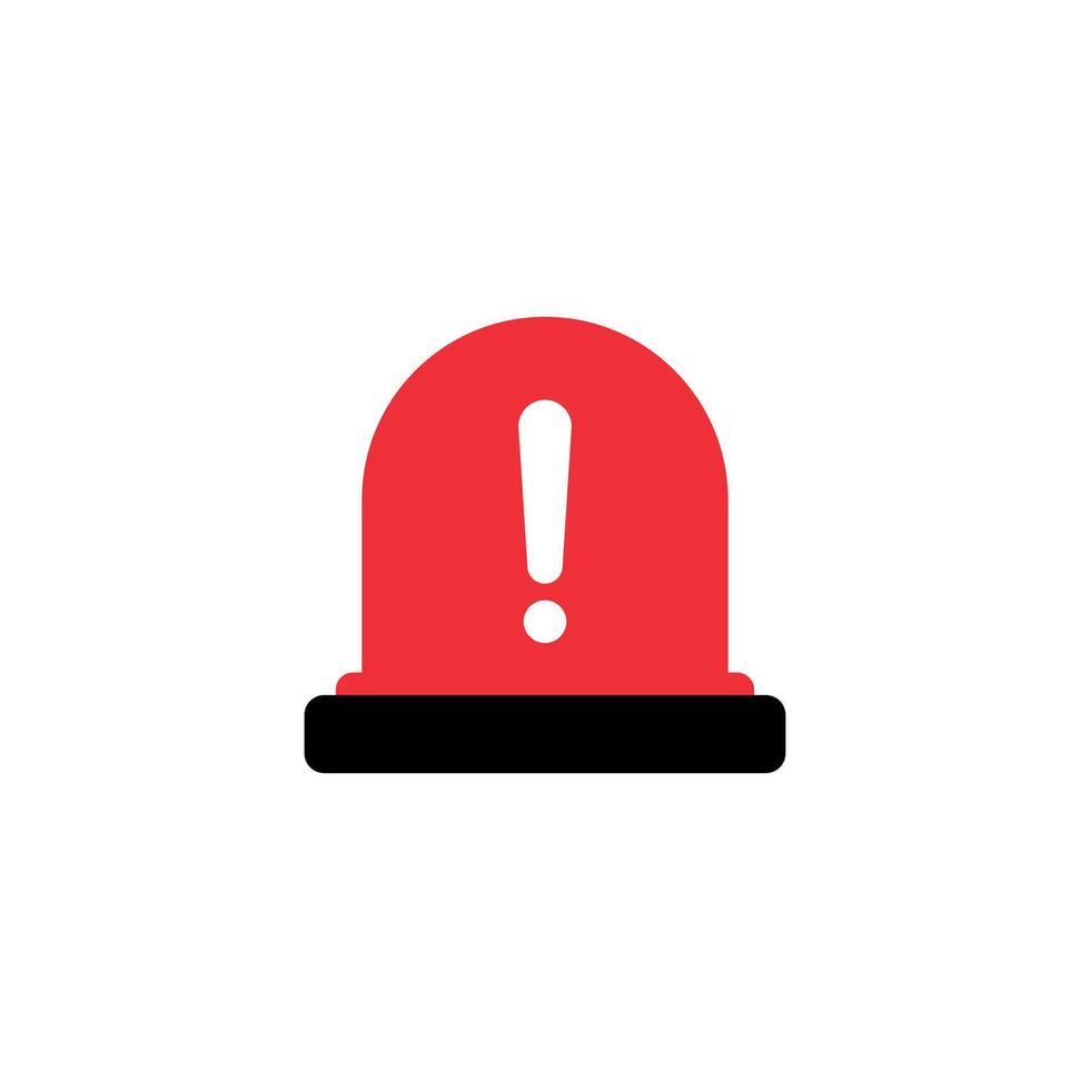 Warning emergency light icon in flat style. Siren alarm sign symbol vector