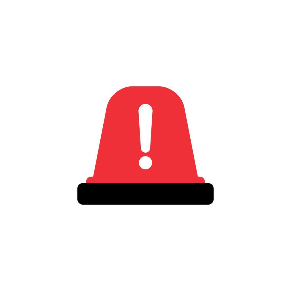Warning emergency light icon in flat design. Siren alarm concept vector