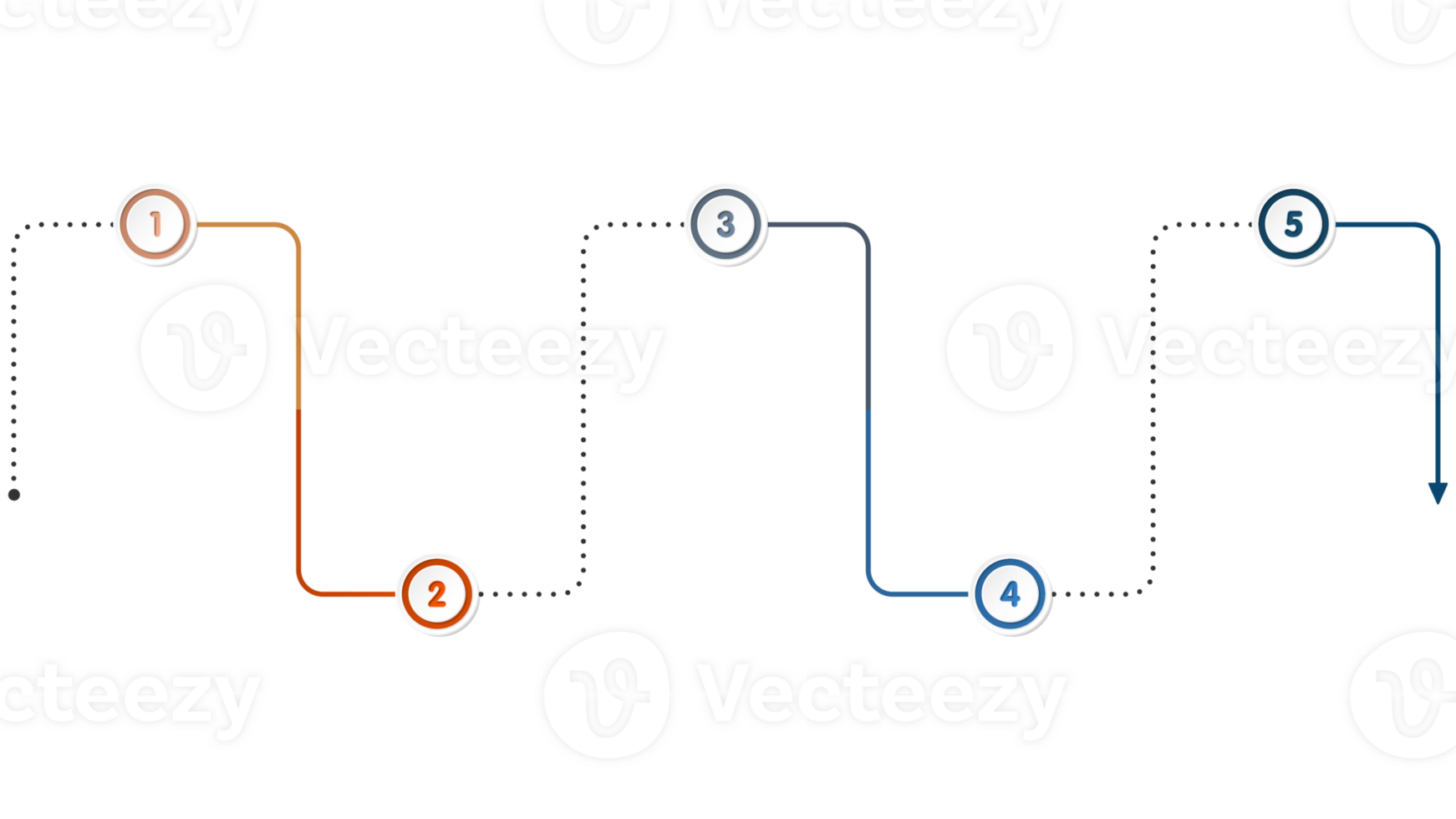 Modern infographic with 5 steps, process or options. png