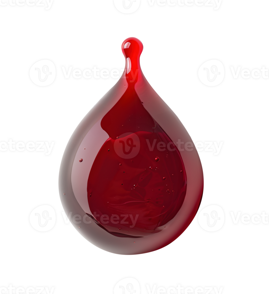 Blood drop on transparent background. png