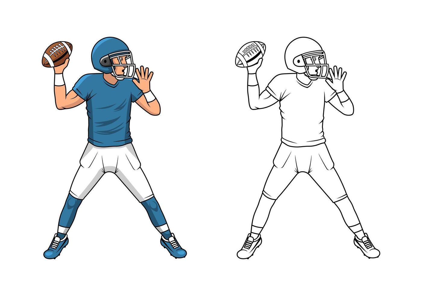Cartoon of American Football Player vector