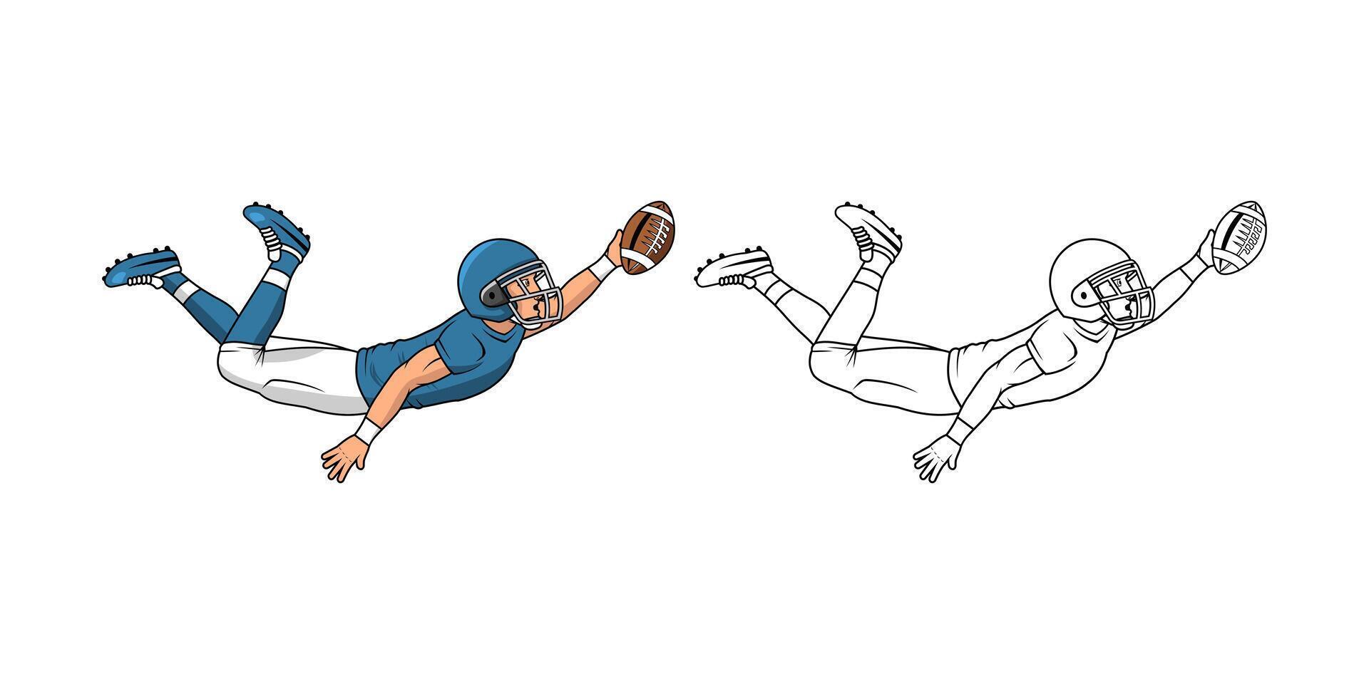 Cartoon of American Football Player Character vector