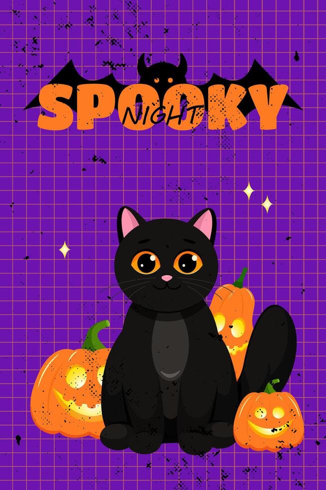 Halloween background with scary elements Spooky Night vector