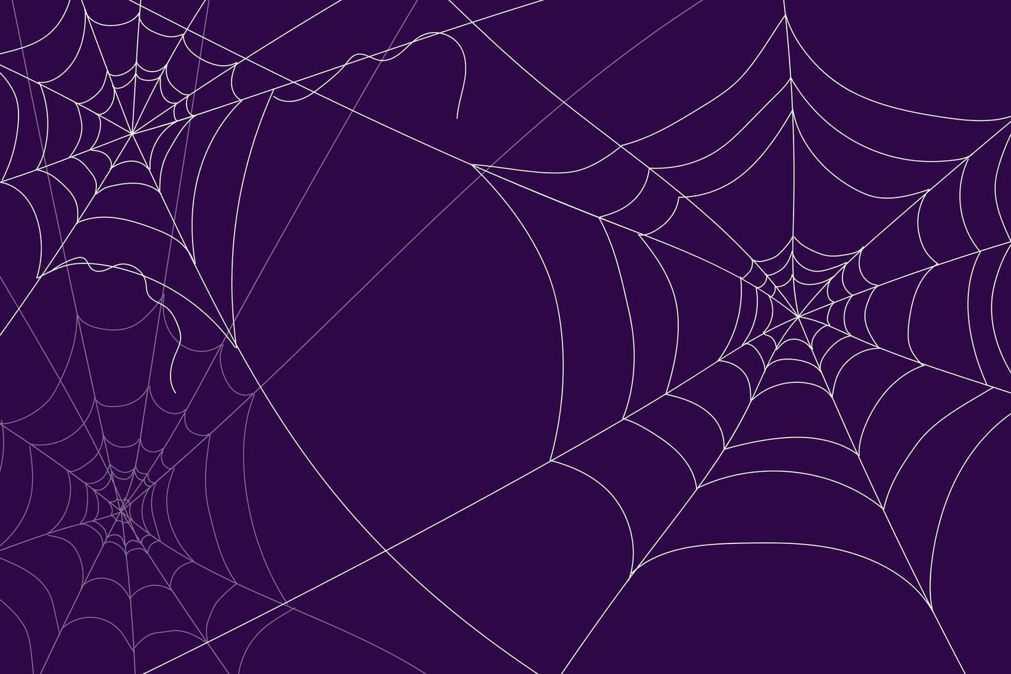 Flat background spider web on purple background vector