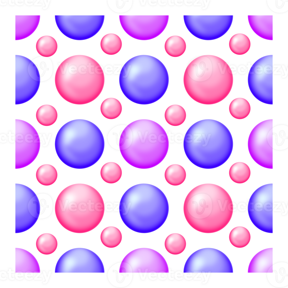 Colorful Circle seamless pattern on transparent background. png