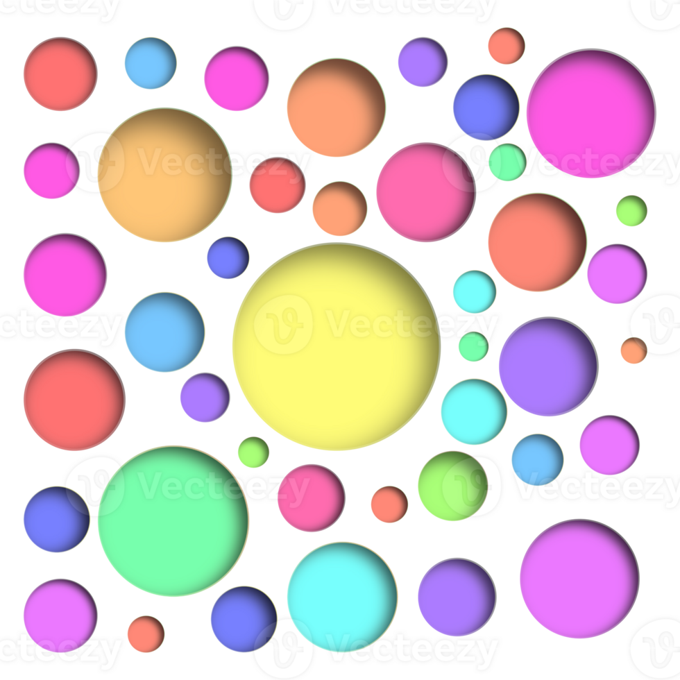 Colorful Circles abstract on transparent background png