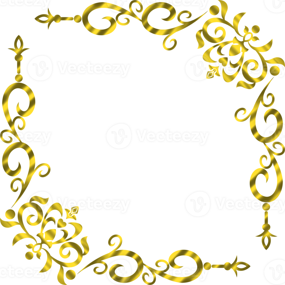 Golden Frame Banner Border Pattern Luxury. png