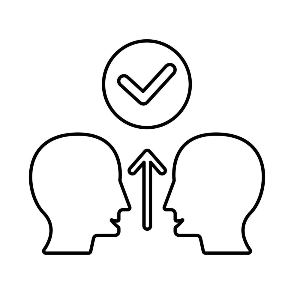 consent concept line icon. Simple element illustration. consent concept outline symbol design. vector
