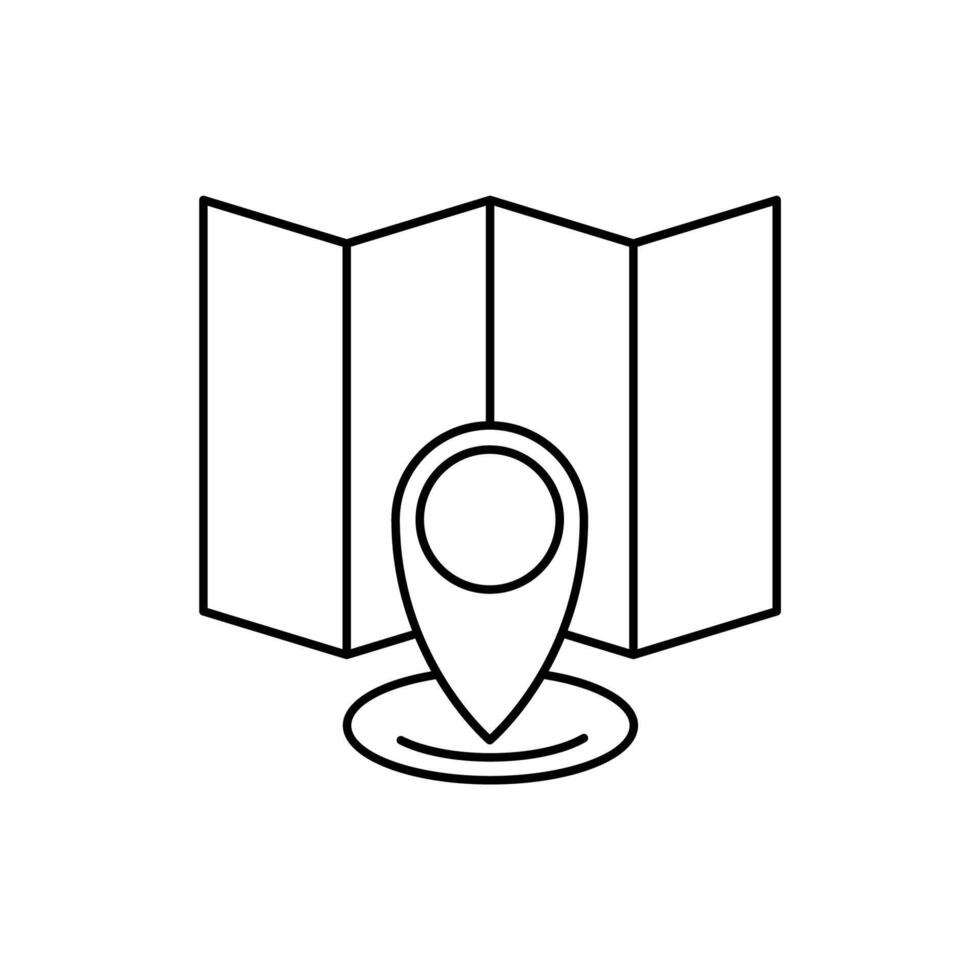 map concept line icon. Simple element illustration. map concept outline symbol design. vector