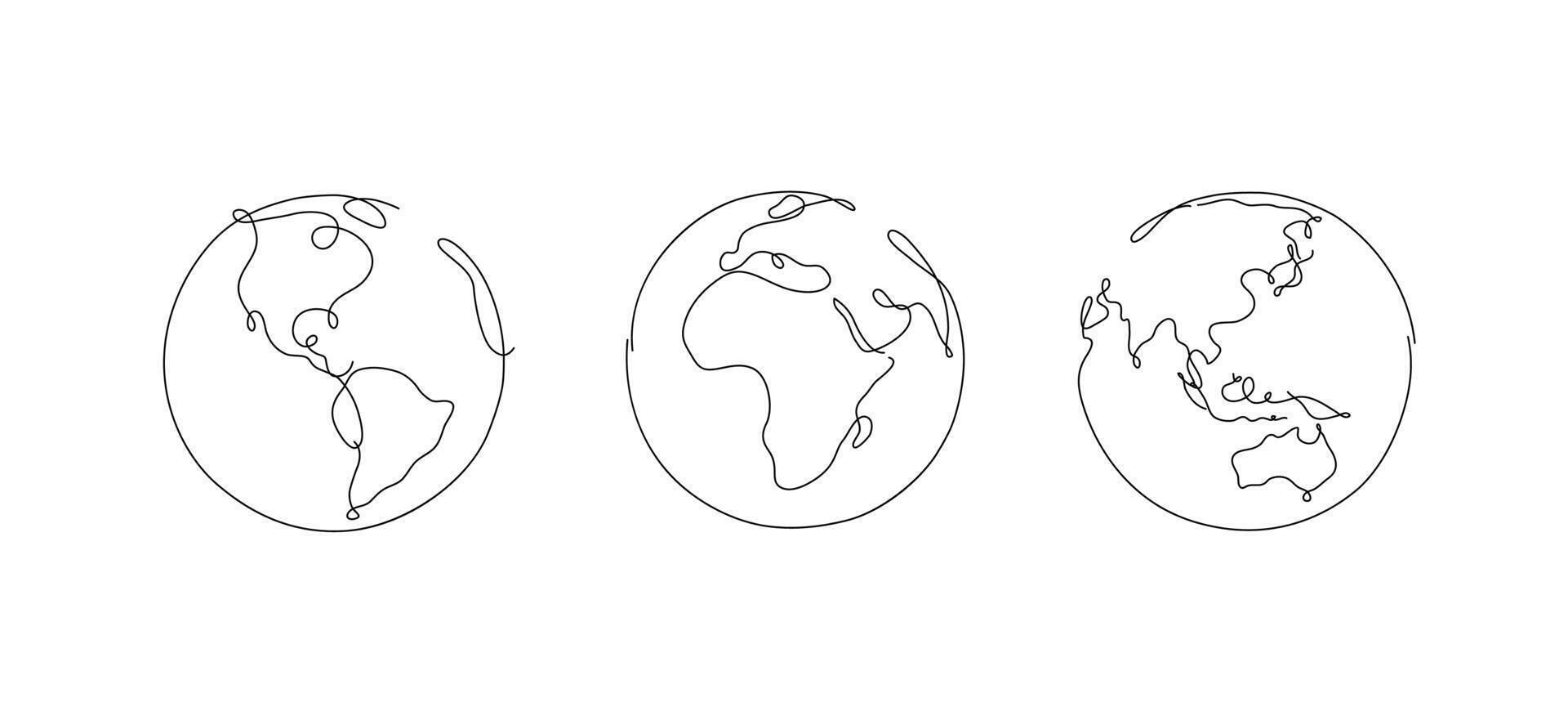 Hand drawing globe freehand sketch in pen line style on white background vector