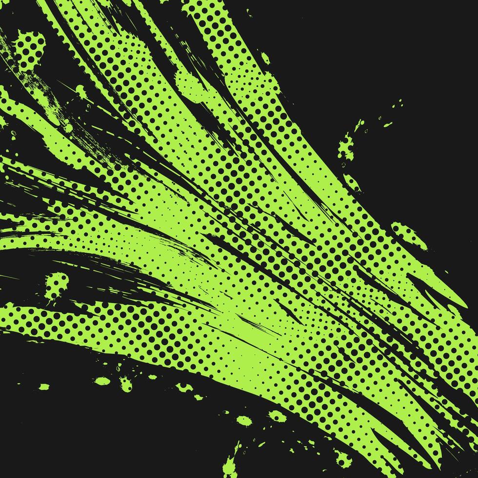 Abstract Background with Black and Green Brush Texture and Halftone Effect. Grunge Sport Background, for Banner or Poster Design Elements vector