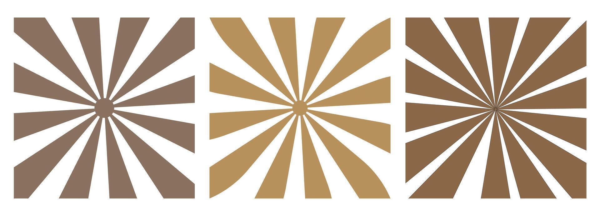 Set of Sunburst for the background flag of Japanese abstract Sun print boho minimalist printable wall art stock illustration vector