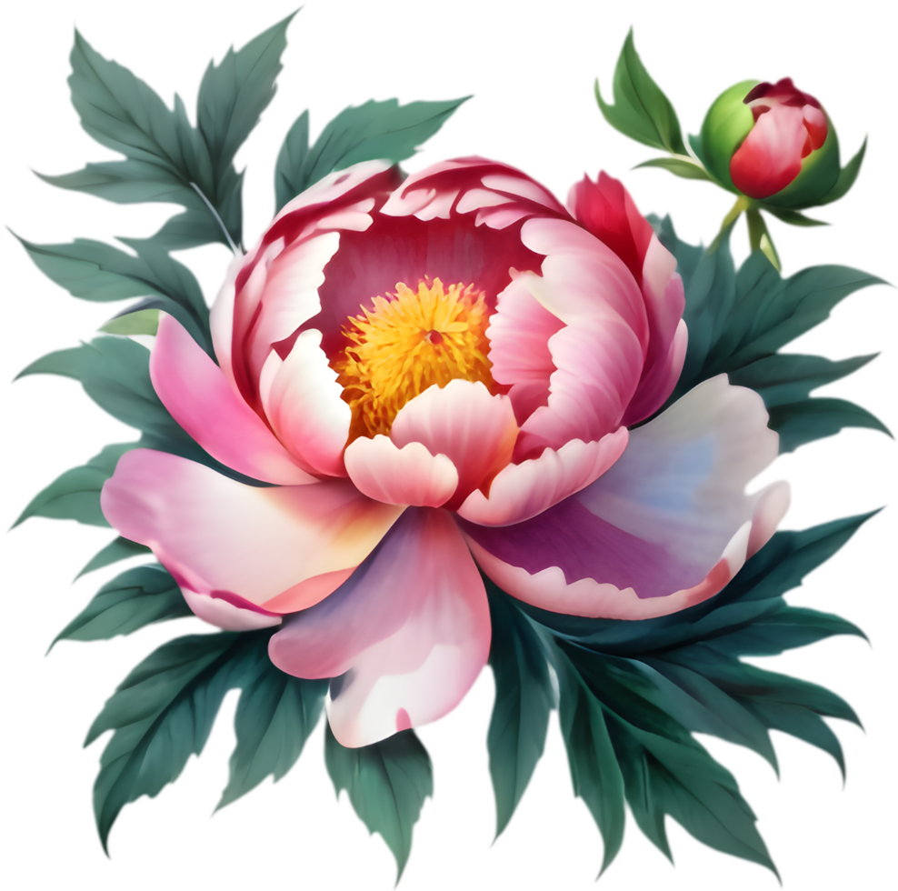 Peony for Floral Projects, Vibrant Design Clipart. . png