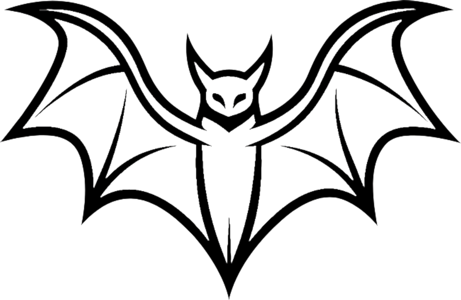 Black minimalist stencil, Bat logo for graphic design. . png