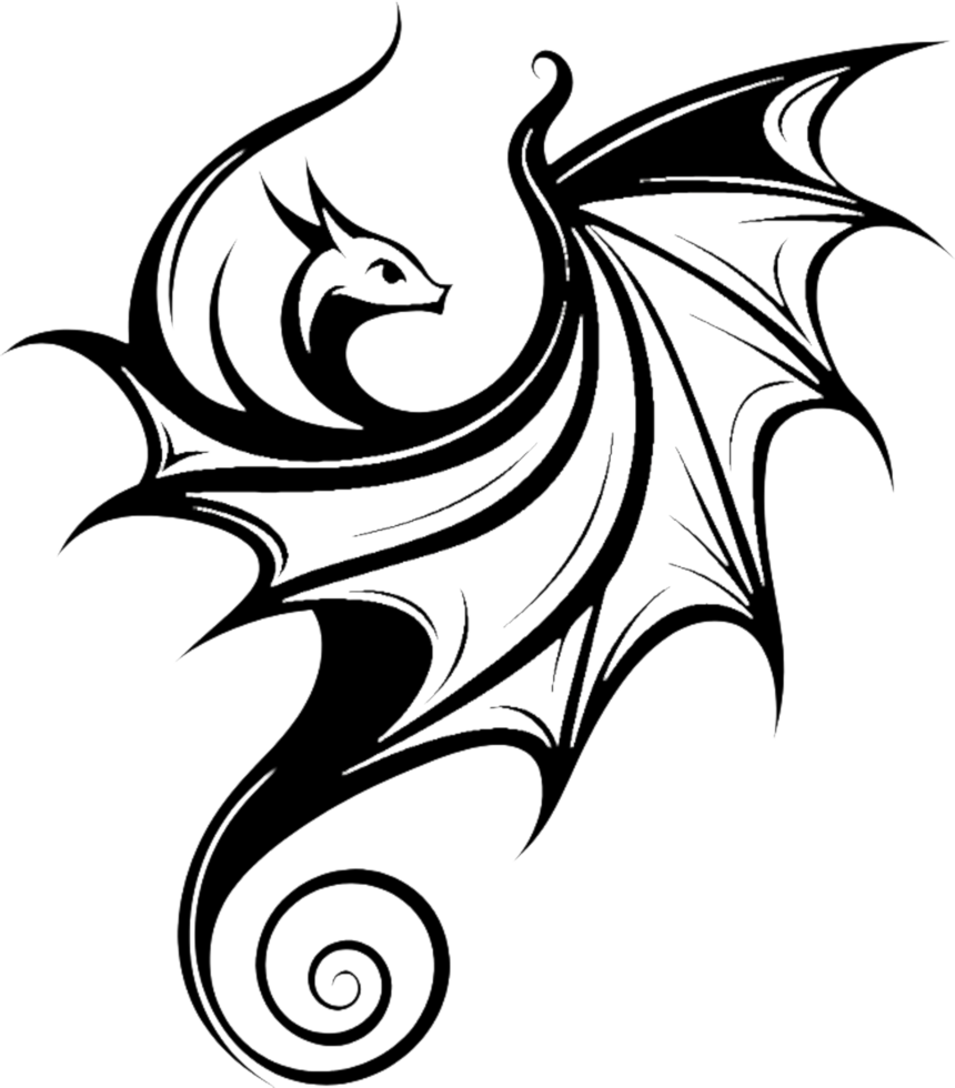 Minimalist graphic design, Black bat stencil logo. . png