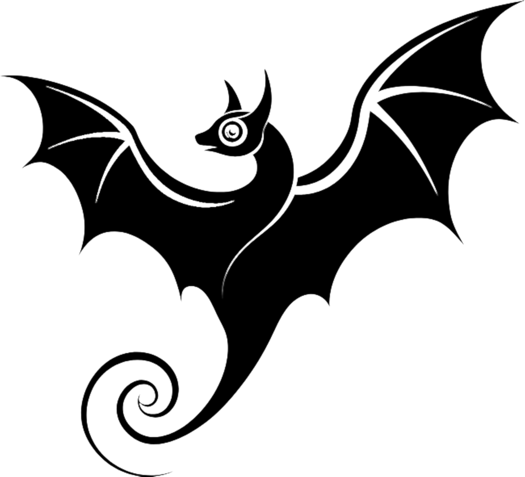 Black stencil bat, Minimalist logo for graphic design. . png
