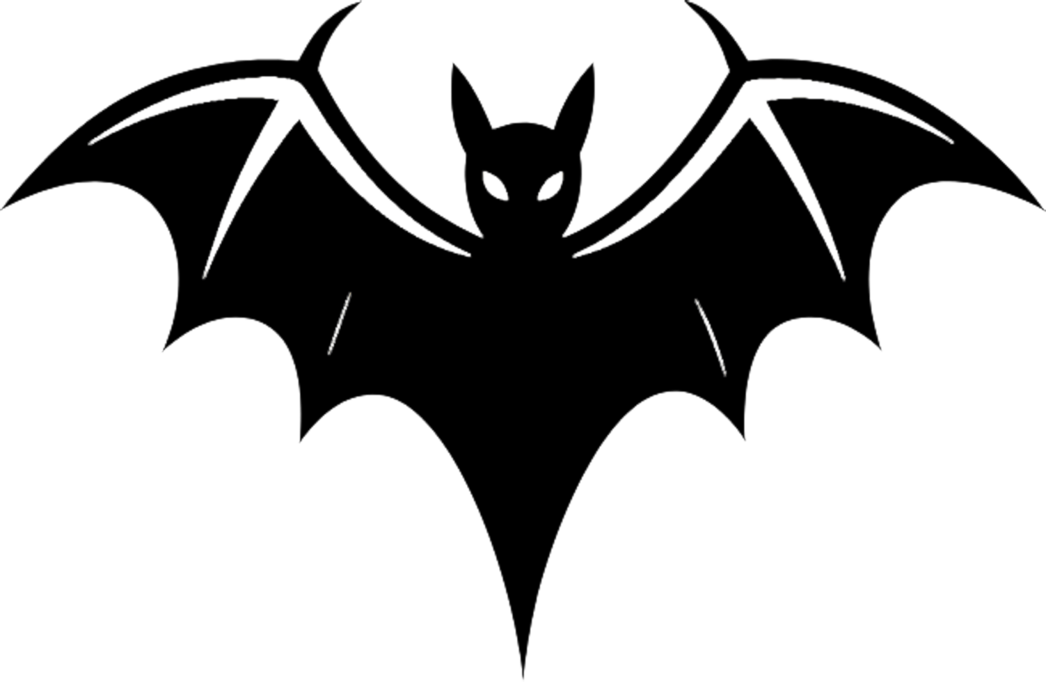 Stencil-style black bat logo for minimalist branding. . png