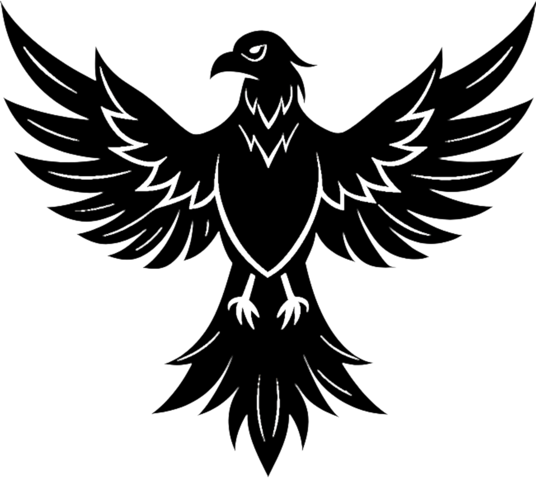 Capturing bold avian grace, minimalist black crow stencil in silhouette. . png
