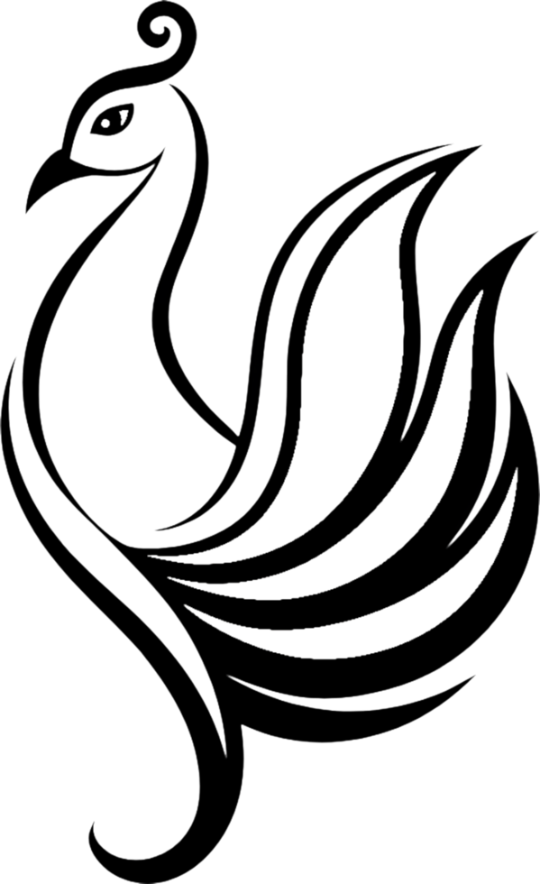 An elegant black peacock logo with regal sophistication. . png