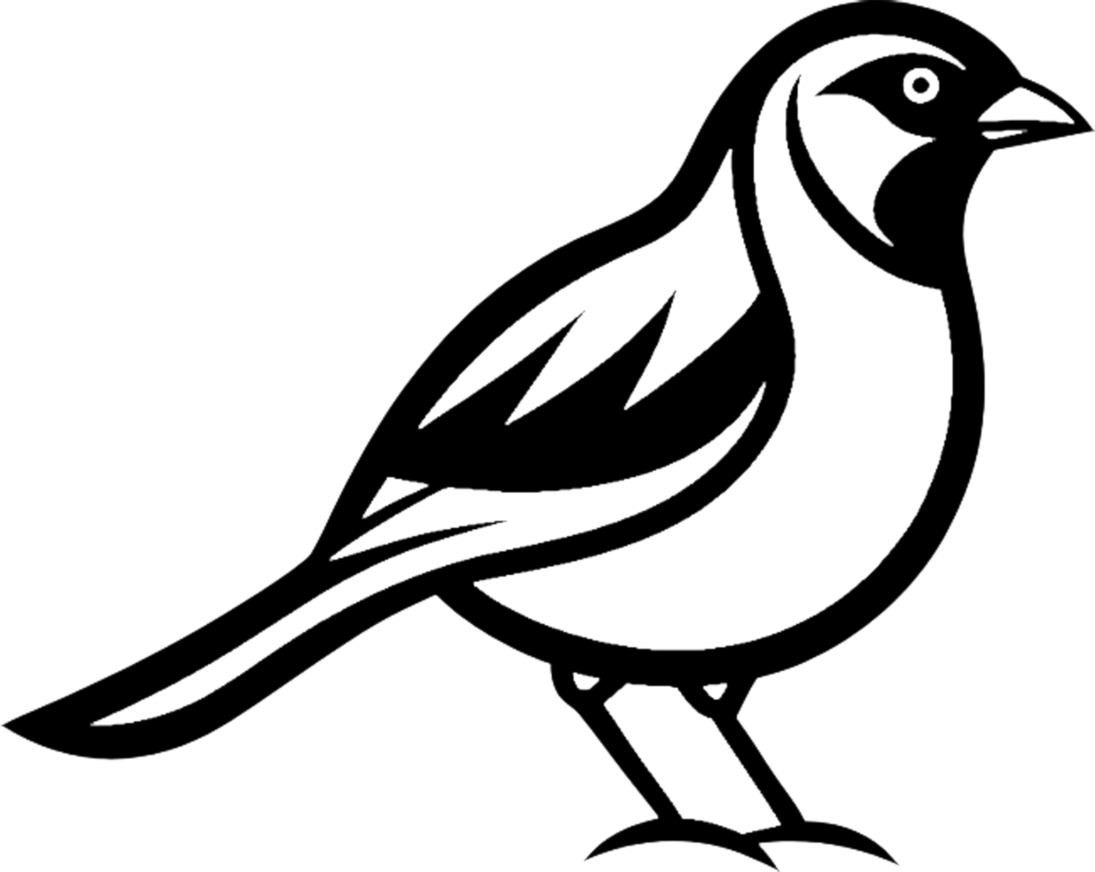 Natures beauty and grace in a black sparrow stencil design. . png