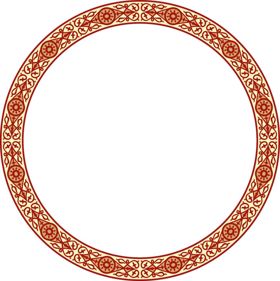 colored round Yakut ornament. Endless circle, border, frame of the northern peoples of the Far East. vector