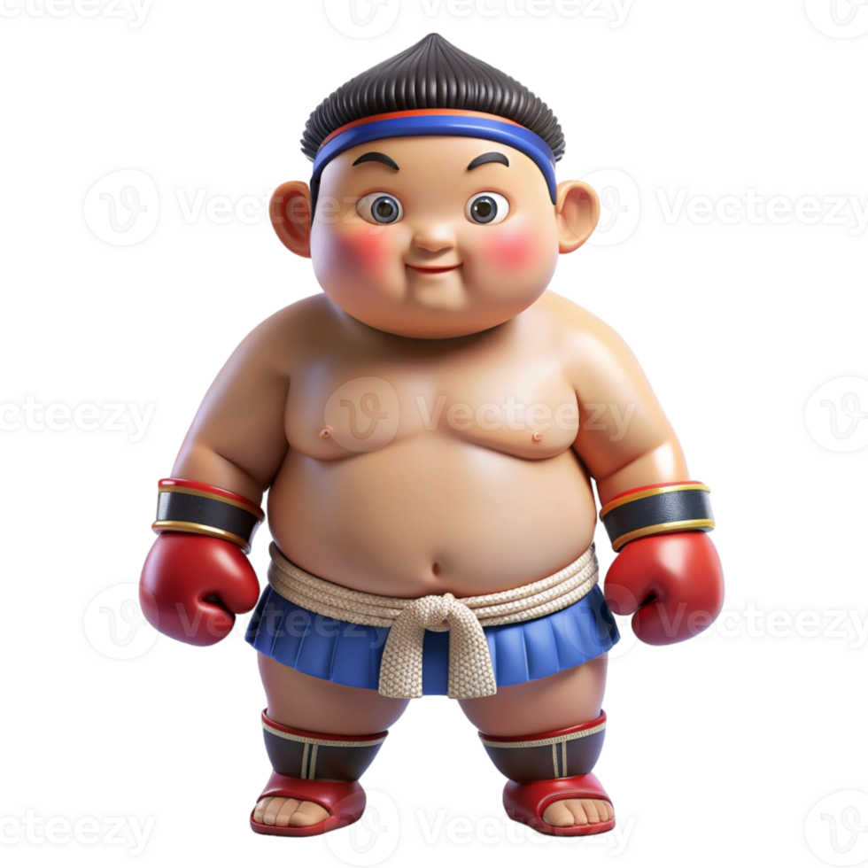 aigenerated a cartoon fat man with boxing gloves png