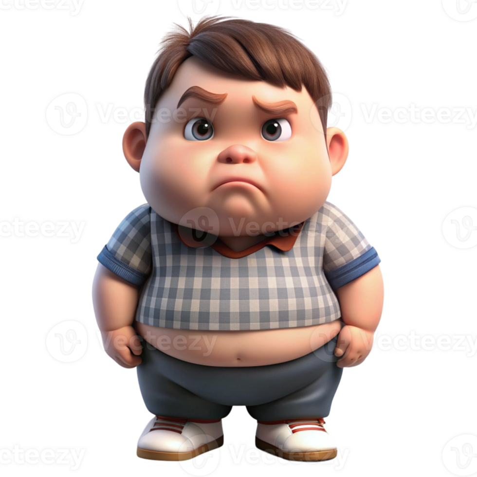 aigenerated cartoon character with a sad face png